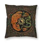 Наволочка с Фениксом и драконом, с багой, домашняя декоративная, Инь-Янь, китайская философия, диванная подушка для гостиной