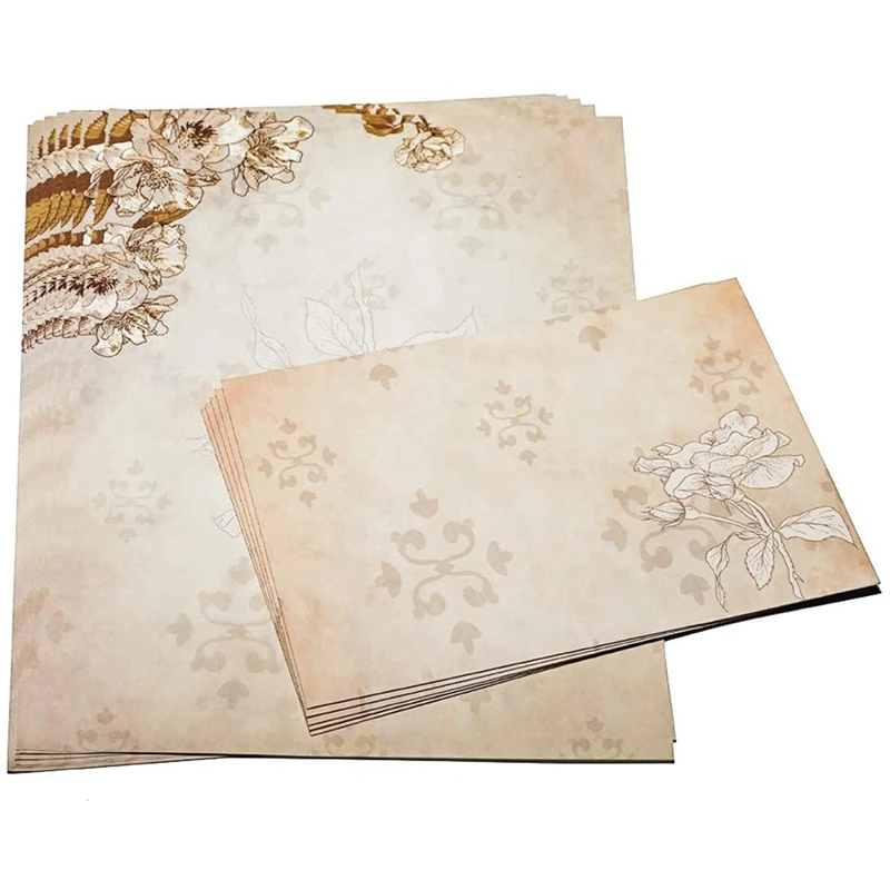 

30Pcs Vintage Stationery Floral Writting Paper Matching Envelopes Sets for Handwriting Letters, Assorted Colors