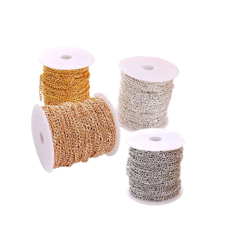 

2 metre18K gold NK chains copper lock chains 4mm adjustable chains for women girl DIY jewelry necklace earring bracelace making