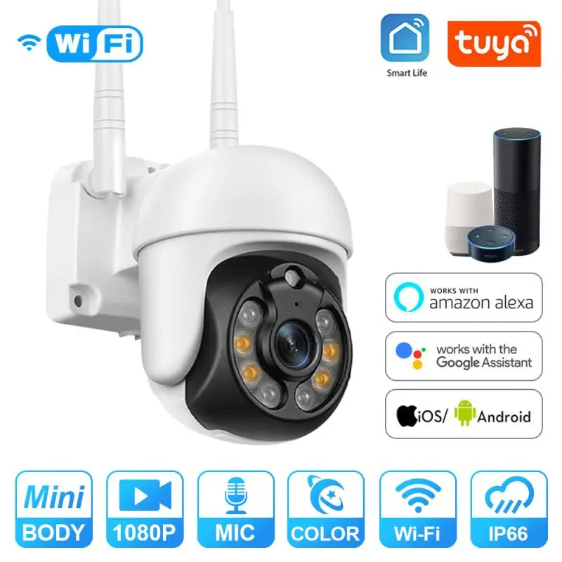 

Smart Home Security Tuya Wifi Camera PTZ Camera Outdoor Two Way Audio Video Surveillance Camera For Smart Life Google Alexa New
