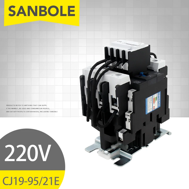 

Раздаточный контактор конденсатор с переключателем, Монтажный винт для DIN-рейки CJ19-95/21E, серебристый контакт, AC220V 380V CDC9-95A