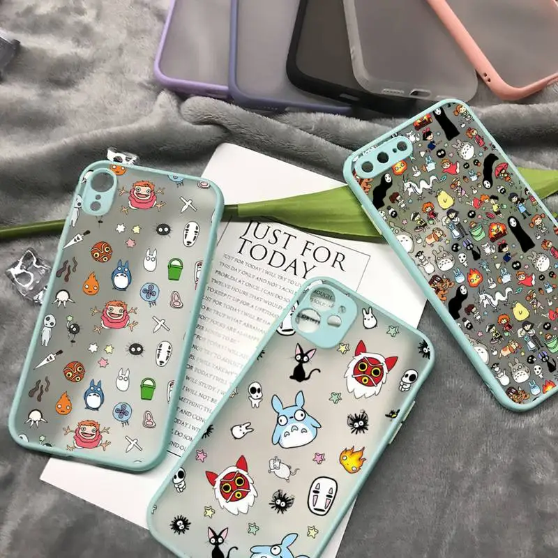 

Totoro Hayao Miyazaki Japan Phone Case matte transparent For iphone 7 8 11 12 plus mini x xs xr pro max cover
