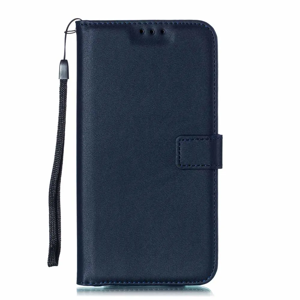 Dark Blue Однотонный кожаный чехол-бумажник для iPhone XS MAX X XR 5 5S SE 5C 6 6S Plus 7 8 Plus, откидной Чехол с отделением для карт, сумки для iPhone 4 4S - Цвет: Dark Blue