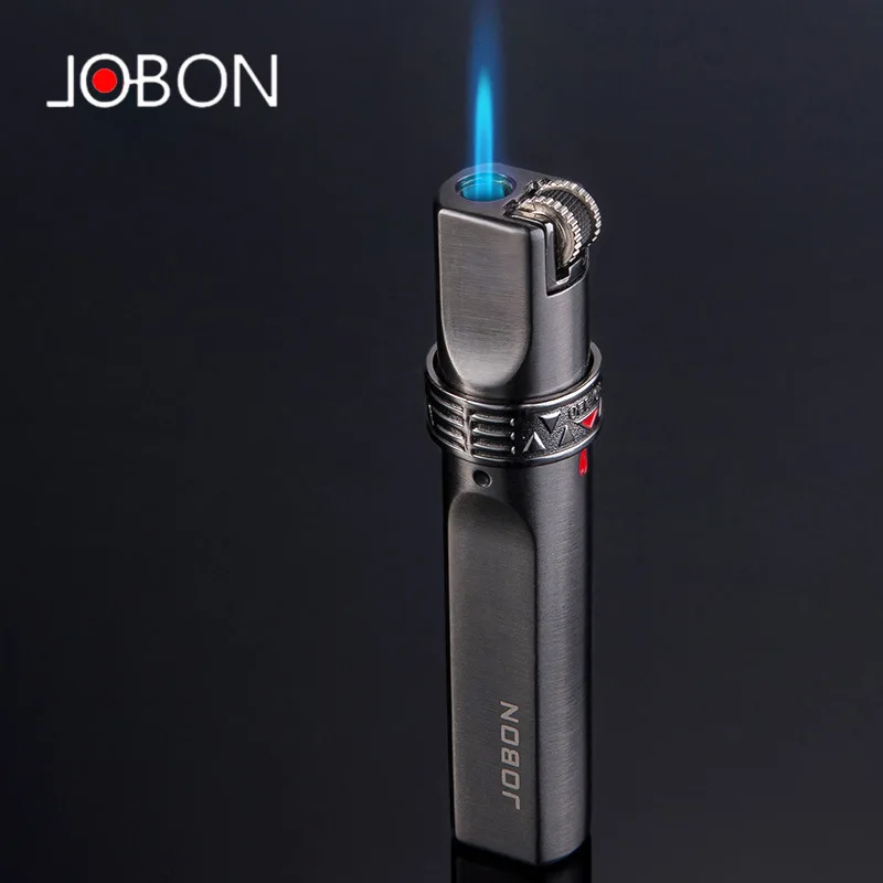 Jobon Windproof Lighter Inflatable Gas Straight Into Creative Personality Mini Compact Grinding Wheel Cigar Lighter Retro