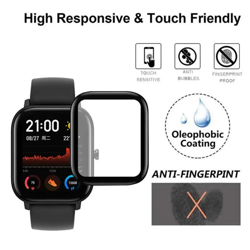 

3D Curved Edge Full Coverage Protective Film Cover For Amazfit GTS Screen Protector Soft Clear Smart Watch Guard Film Not Glass