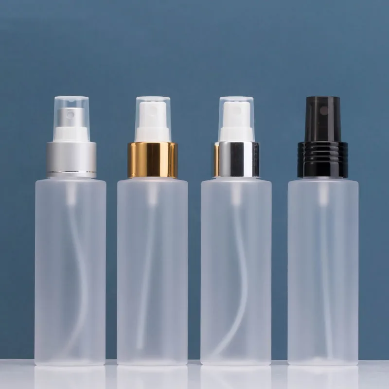 100 мл матовые ПЭТ бутылки блестящие/матовые Серебро Золото распылитель тумана