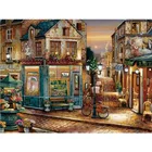 Набор для алмазной вышивки крестом стразы, картина с изображением улицы, ресторана и флористики