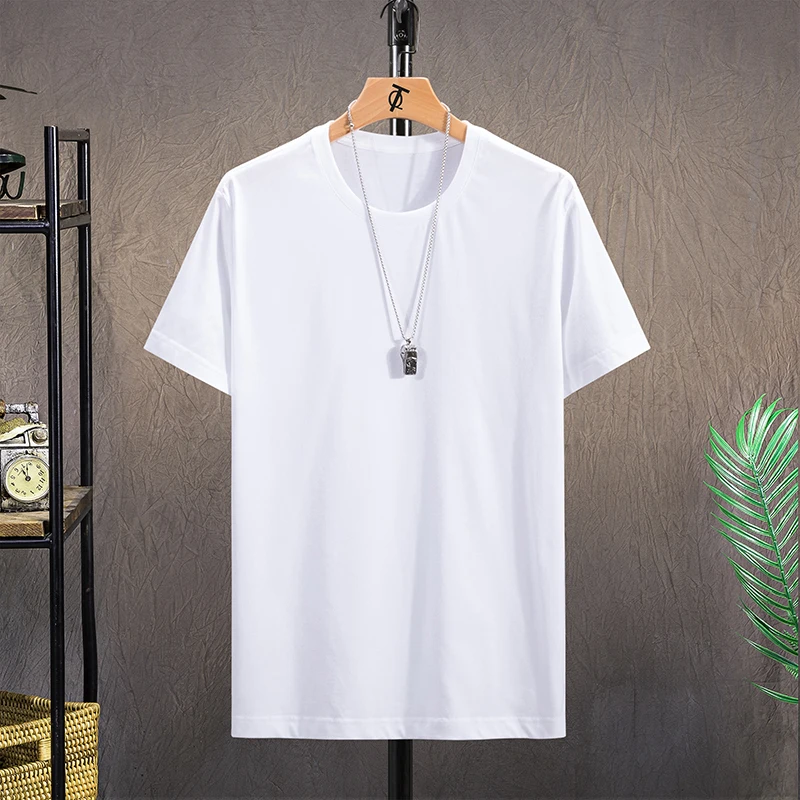 Футболка мужская из 100% хлопка повседневный брендовый топ свободного покроя с