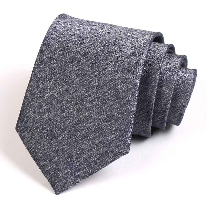 

New Arrivals Men's Grey Tie High Quality 8CM Ties For Men Business Suit Work Neck Tie Male Fashion Classic Formal Necktie