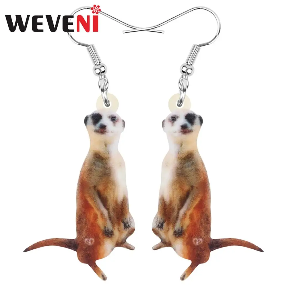WEVENI акриловые серьги Mongooses Meerkat в виде животных висячие украшения ювелирные