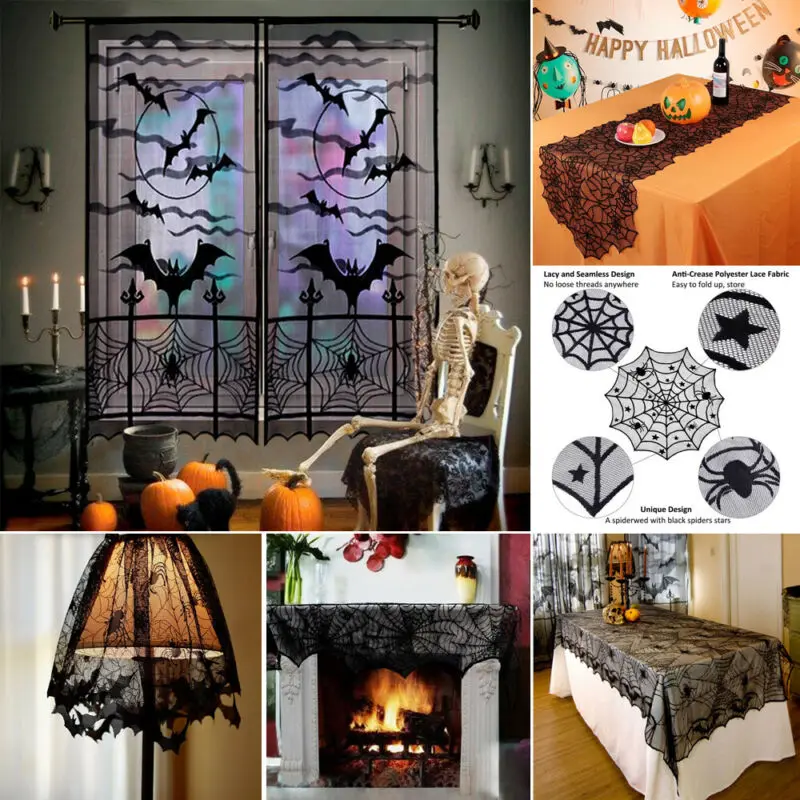 Хэллоуин украшение паутина настольная дорожка привидение паук веб сетка