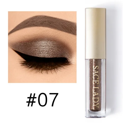 07 SACE LADY Профессиональные 10 цветов блестящие жидкие тени для век матовые длительные макияж Shimmer Tint косметический пигмент тени для век - Цвет: 07