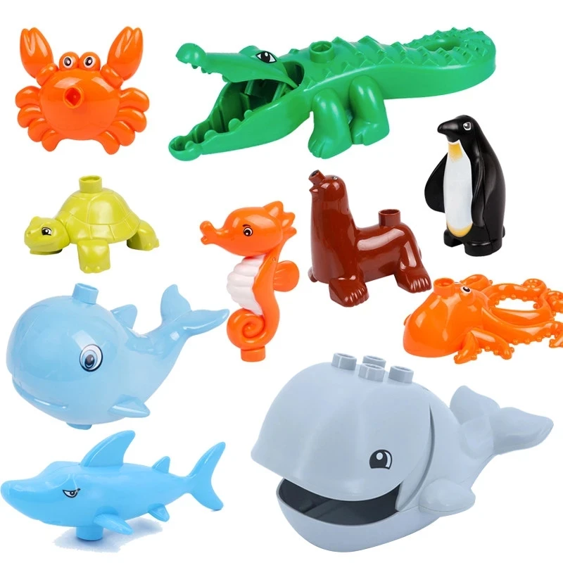 Водных существ Морская рыбалка строительные блоки для детей большой Размеры