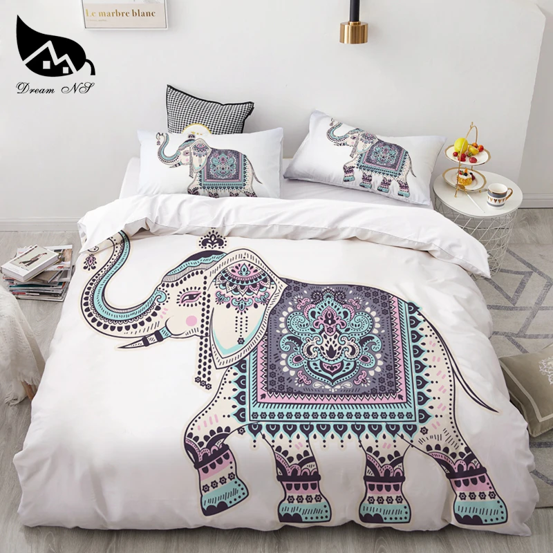 

Dream NS 3 шт. Роскошный рисунок слона, Семейный комплект, королевский комплект постельного белья, пододеяльник, наволочка, одеяло, комплекты по...