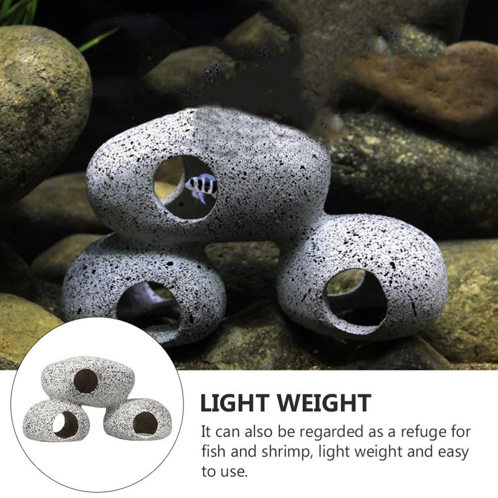 

1pc Creative Resin Stone Unique Fish Hideaway Stone Fish Rest Stone Decor