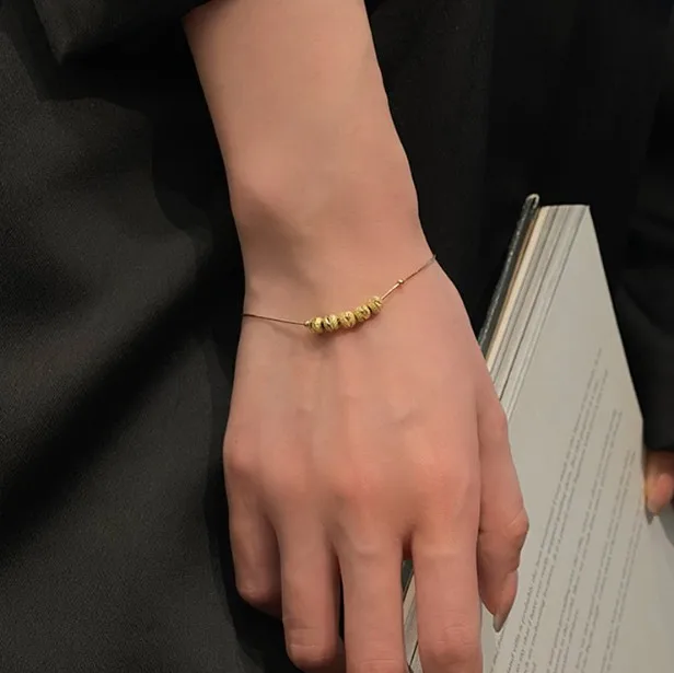 Подарок модный Шарм-браслет с шариком золотого цвета женский браслет и