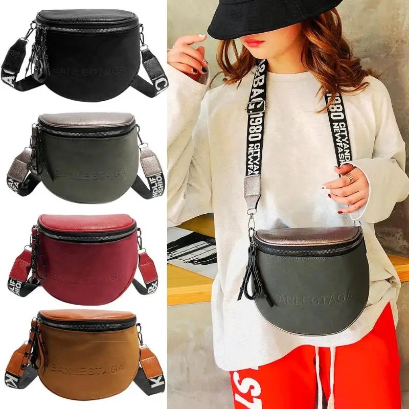 

Large Capacity Totes Semicircle Crossbody Packs Ladies Daily Shopping Bags Women Messenger Saddle Bag Money Purse Bucket