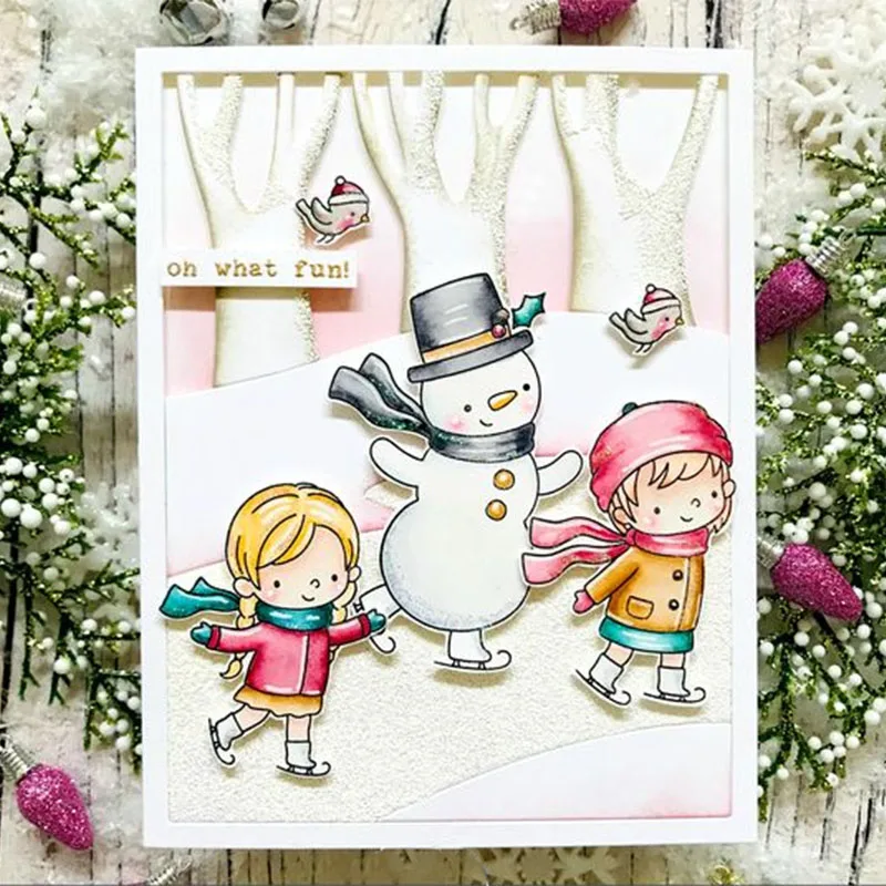 Металлические трафареты для высечки Hillside Scene в рамке изготовления открыток