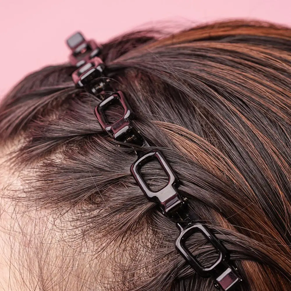 Двойная челка заколка для волос повязка на голову женщин двойная плетеная