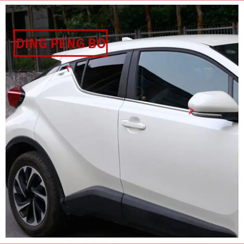 

4pcs Car Window Trim For Toyota CHR 2018 Stainless Steel Scratch-proof Pillar Posts Cover Car Protection