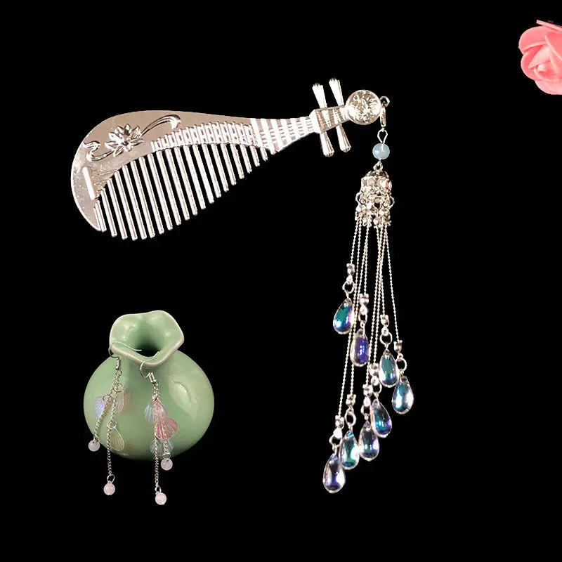 Старинная расческа Пипа женские Украшения Hanfu головной убор старинная шикарная