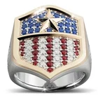 Роскошные Красные белые синие кристаллы в американском стиле, мужские золотые защитные кольца капитана армии Америки для женщин и мужчин, подарки на годовщину, ювелирные изделия