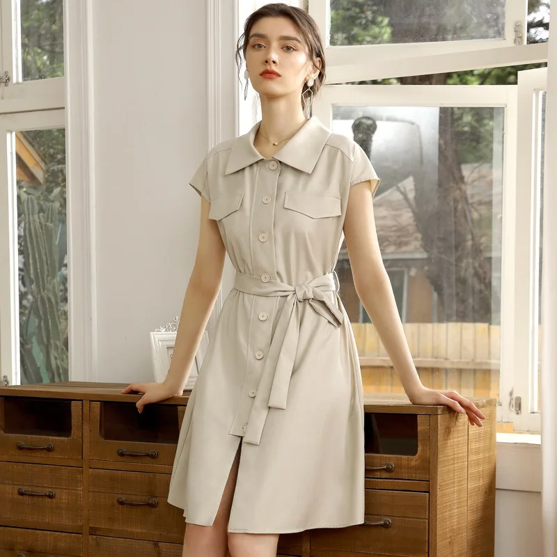 

2021 Summer Short Sleeve Cotton Buttons Polo Sexy Dress Women Fashion Streetwear Outfits Party Elegant Pencil vestidos eam dress
