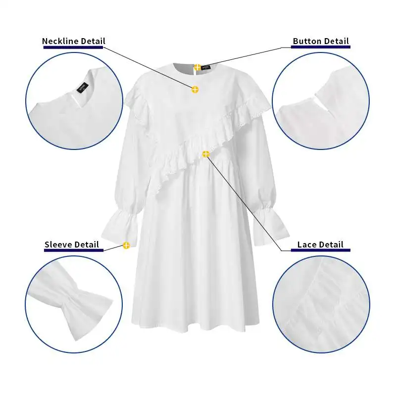 

Mini Dress 2021 VONDA Women Casual O Neck Long Sleeve Solid Dresses Plus Size Bohemian Vestidos Femme Elegant Beach Sundress 5XL