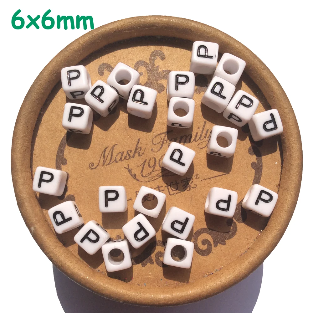 Бусины с буквенным принтом для изготовления ювелирных изделий белые бусины 6 мм 10