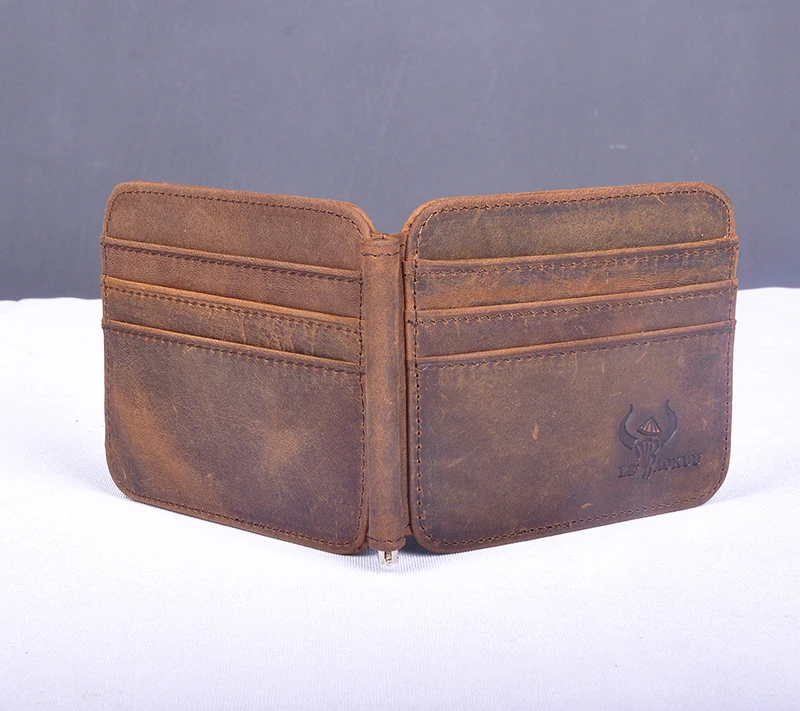 2020 Trend Brand Unisex Quality Leather Design Fashion Gift Slim Wallet Travel Front Pocket Money Clip Mini Clamp Purse XYX-C044 | Багаж и