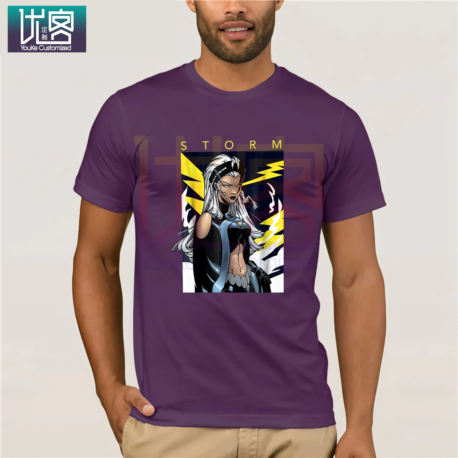 Мужская футболка Marvel X Storm Boltage графический постер летняя мужская с коротким