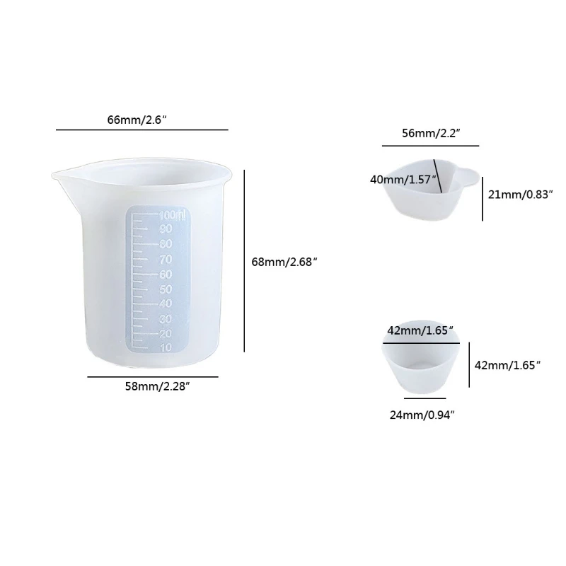 

12 Pcs Silicone Measuring Cups Mixing Cup Divided Cups Handmade UV Epoxy Resin Mold DIY Crafts Casting Tools Kit