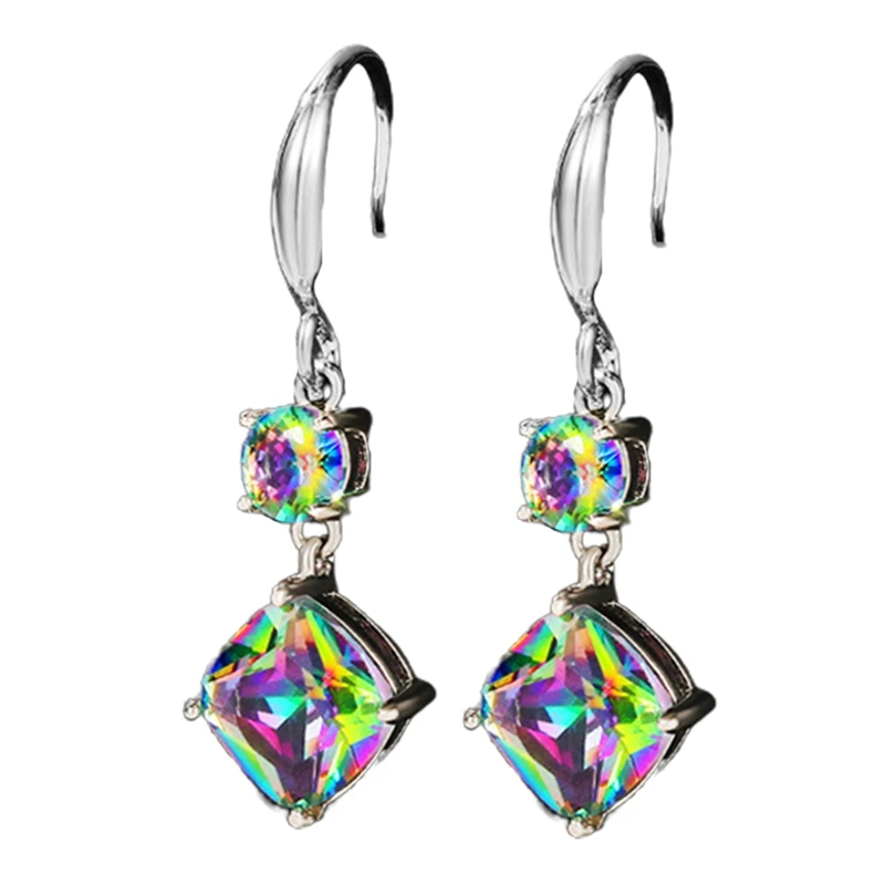 

Vintage Long Style Colorful Zircon Earrings Ladies Fashion Earrings For Sale