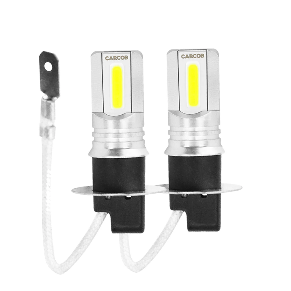 

2pcs LED Headlight H3 Bulb 6500K 100W Double Sided Car Parts Xenon white