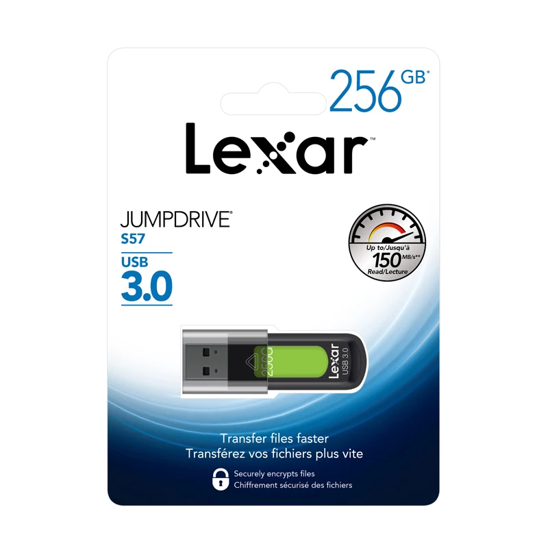 Lexar оригинальный Jumpdrive S57 флеш накопитель USB 3 0 64 Гб 128 ГБ 256 U диск 150 МБ/с. Memory Stick bit AES