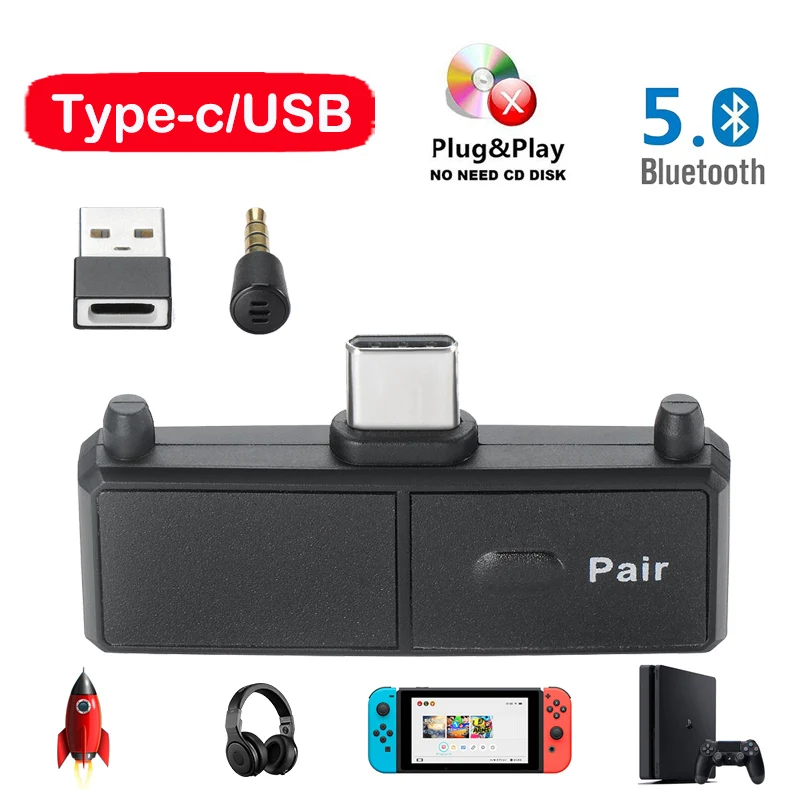 Bluetooth 5 0 аудио Отправитель TYPE C передатчик USB приемник 3 мм разъем для Nintendo