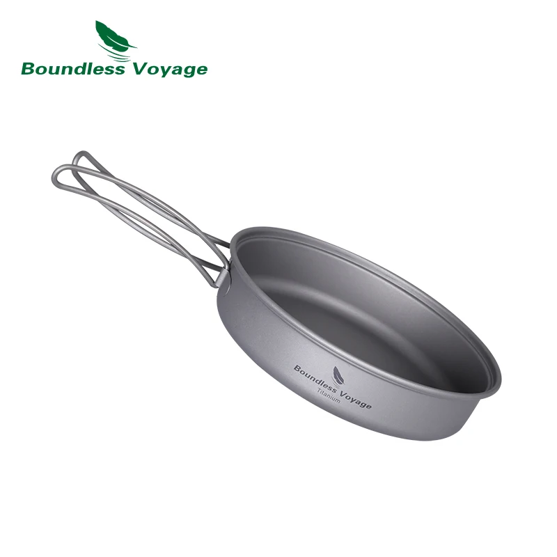 Набор титановых кастрюль Boundless Voyage Outdoor с складными ручками Ультралегкая тарелка