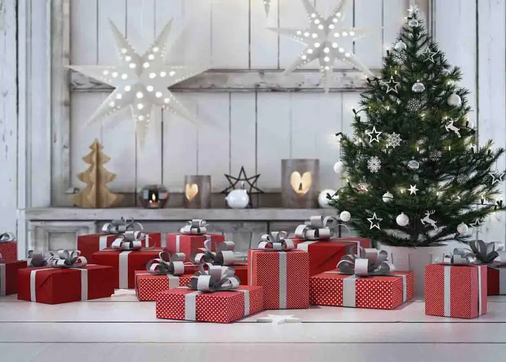 

SHENGYONGBAO Art Fabric Custom Photography Backdrops Prop Christmas day Christmas Tree Theme Photo Studio Background ST-2567