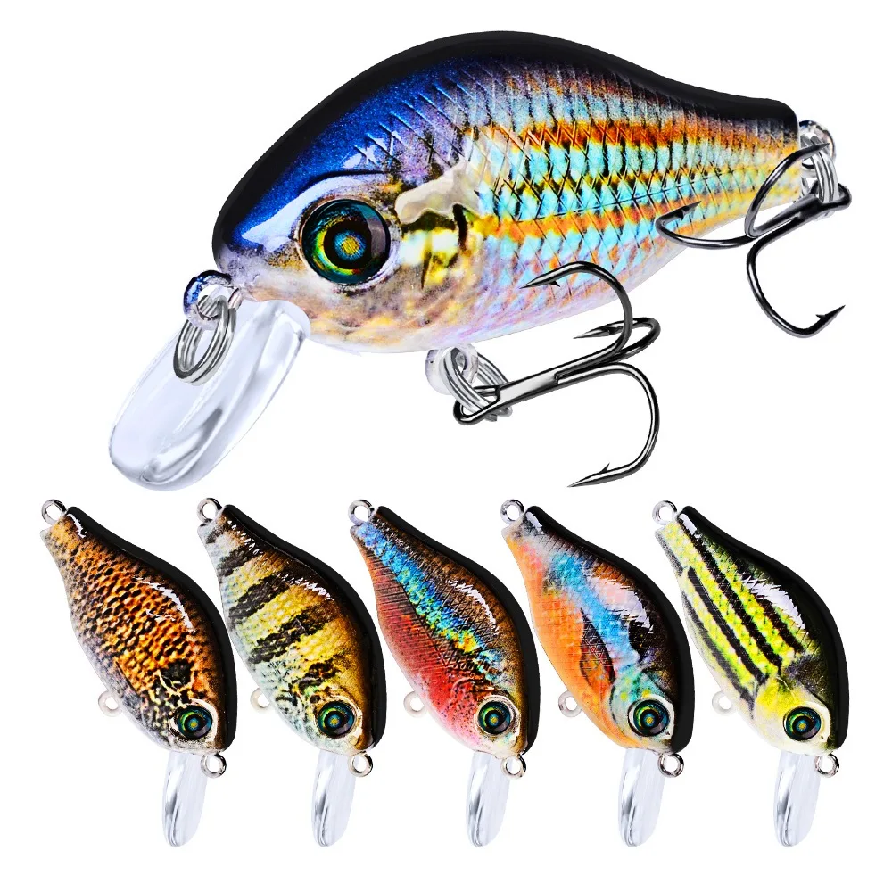 

5.2cm 2'' 8.5g Fat Body Size Loud Sound 1.2 Meter Depth #8 Treble Hooks 10 Colors Crankbait Fishing Lure Freeship Fishing Bait
