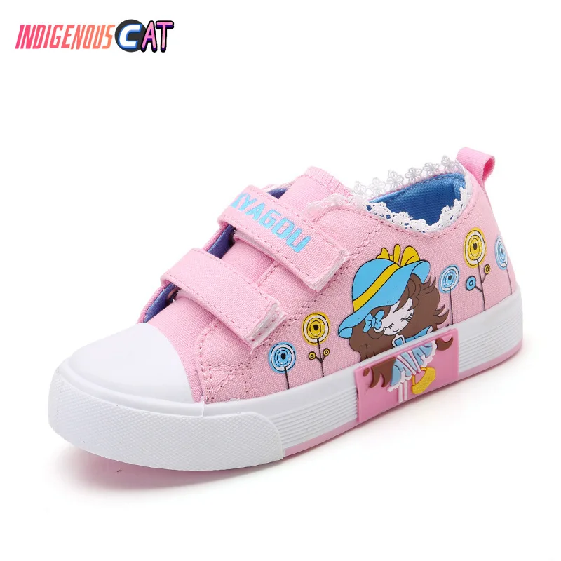 New Brand Children Canvas Shoes Girls Boys Candy Sneakers Tendon Sole Casual Cartoon Fashion Kids | Детская одежда и обувь