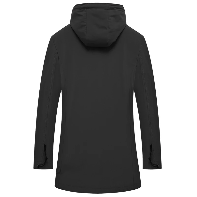 Новинка 2021 длинный тонкий высококачественный тренчкот с капюшоном мужское