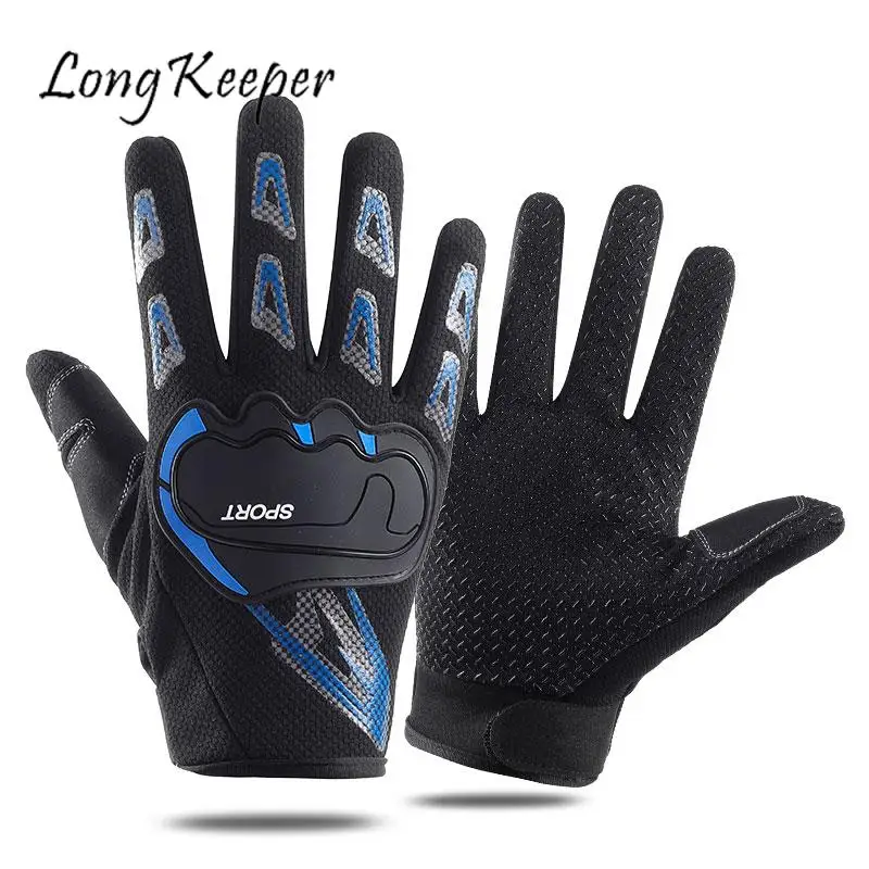 Long Keeper Men Genuine Leather Gloves High Quality Slip-resistant Luvas Half Finger Sheep Leather Fingerless Gloves gants moto mens leather gloves for winter