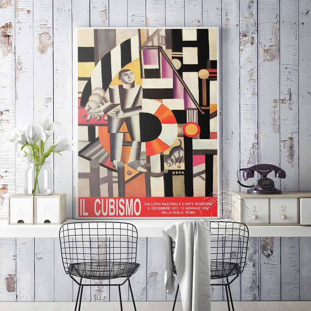 Винтажный постер Cubismo для итальянской выставки картина голубой армии