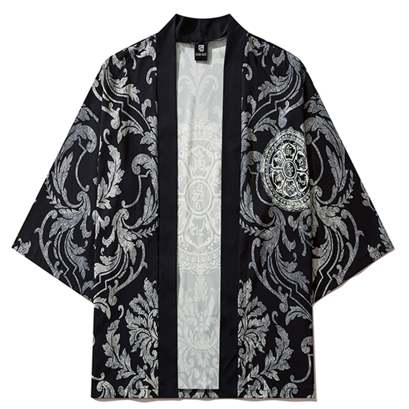 

Новый Брюки-кимоно комплект кардиган косплей рубашка женская юката уличная одежда для мужчин традиционные цветы хаори японская одежда самурая