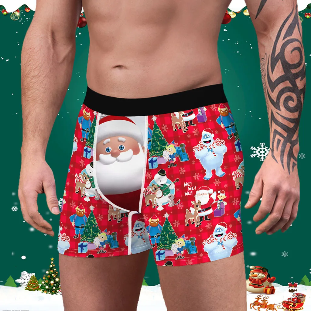 Мужские боксеры chritmas новое Брендовое Мужское нижнее белье Homme Boxershorts мужские