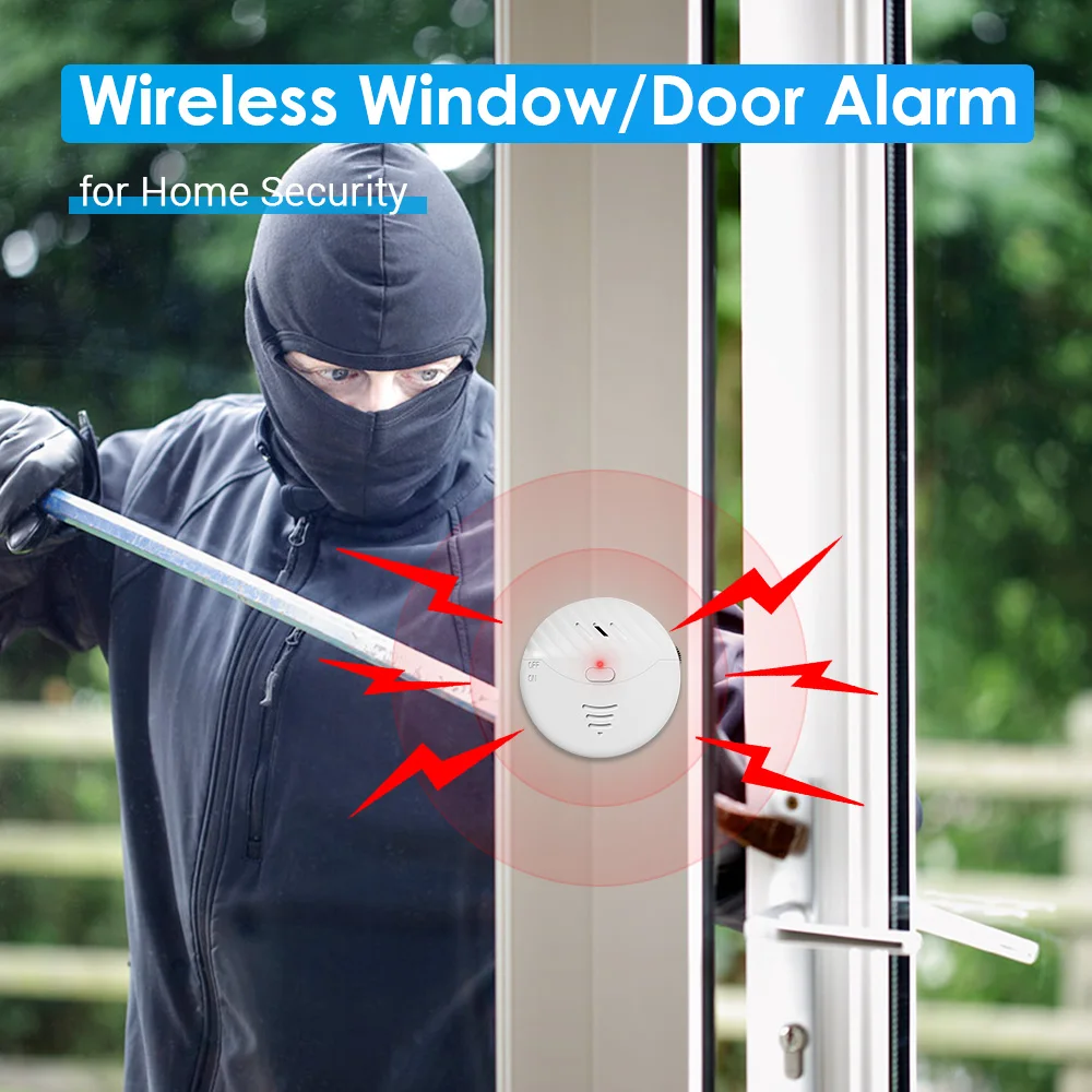 Elecpow Tuya Smart WiFi Дверь тревоги и окна Датчик Vibration Security Alert Работает с Alexa Google Life |