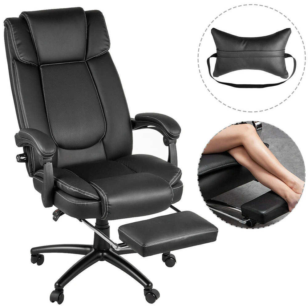 

VEVOR High Back Executive Chair with Footrest, Adjustable Swivel Office Chair with Lumbar Support, Reclining Computer Chair