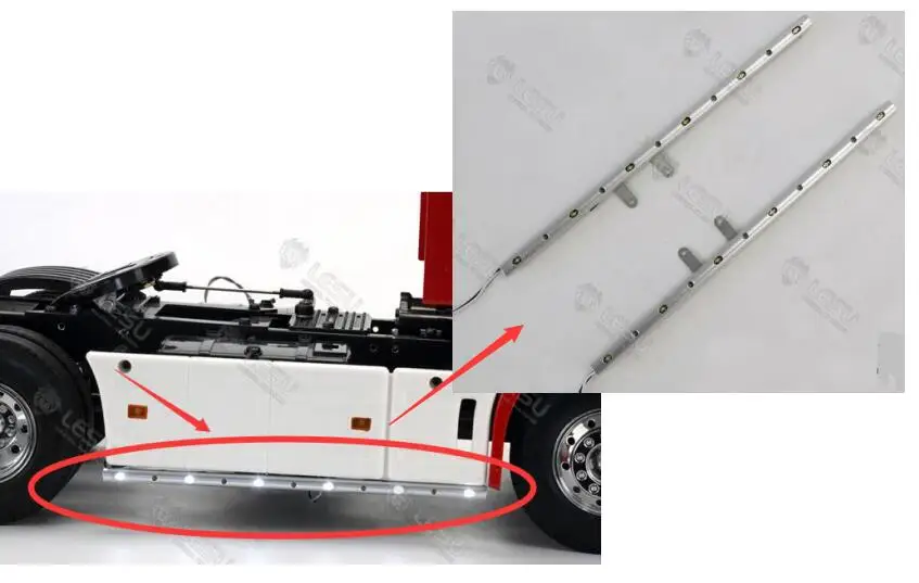 S1268 165MM Светодиодные фонари декоративные для 1/14 RC Tamiya R620 R470 R730 MAN TGX BENZ 1851 3363 VOLVO Hino 700 V8 тягач 6x4 грузовик - Цвет: S1268 165MM