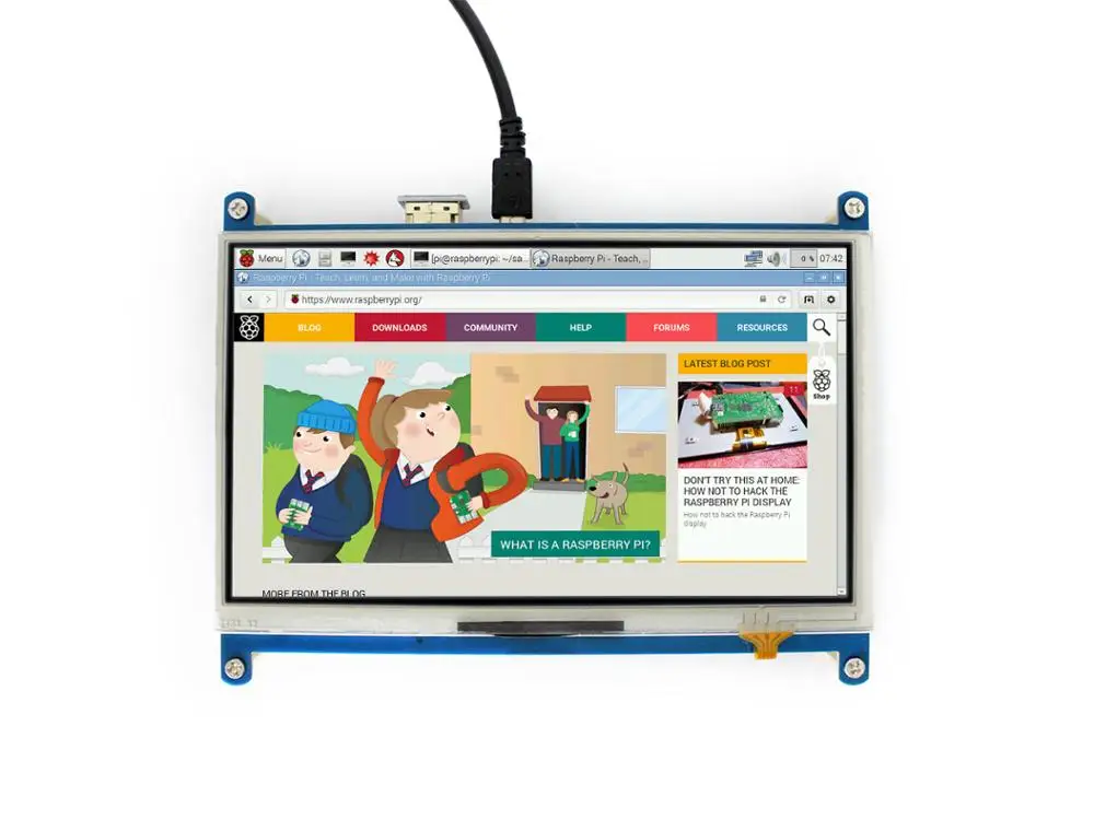 7 дюймовый ЖК дисплей Waveshare с HDMI резистивный сенсорный экран 1024*600 интерфейс