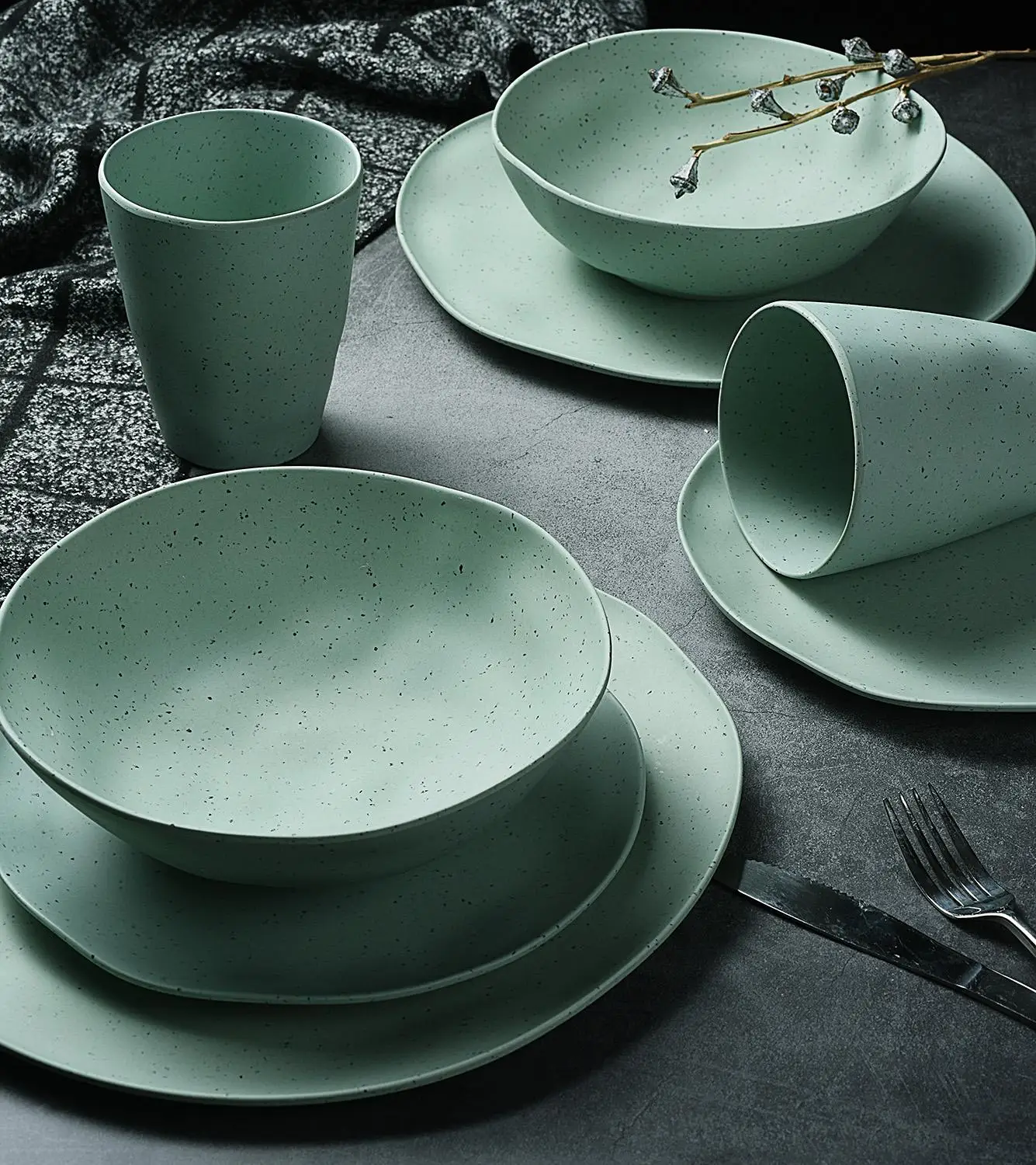 LEKOCH европейские 4 шт. на 1 человек обеденные тарелки из бамбукового волокна с